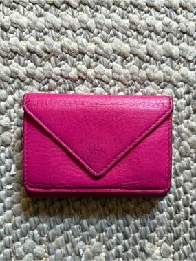 Balenciaga Fuchsia Leather Envelope Card Case